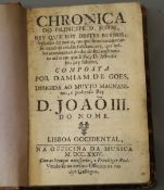 Gois, Damiao de, 1502-1574 - Chronica do Principe d. Joam, half calf, 12mo, Officina da Musica,