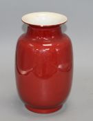 A Chinese sang de boeuf vase, early 20th century, fine crazing to the glaze all over, in good