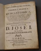 Solano, Francisco Ignacio, -1800. - Nova instruccao musical ou theorica pratica da musica …, calf,