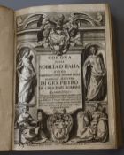 Crescenzi Romani, Giovanni Pietro de - Corona della nobilta d'italia, vol 1 (of 2) 8vo, vellum, hole