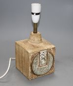 A Troika cube lamp, probably by Allison Brigden, c.1970s, marks indistinct, height excluding fitting