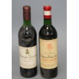 A bottle of Chateau Giscours Margaux 1974 and a bottle of Chateau Phelan Segur 1972 Condition: