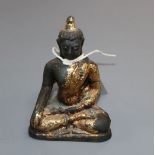 A 17th century Chinese gilded bronze Buddha H.10.5cm