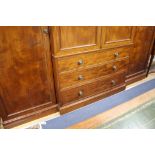A Victorian mahogany breakfront wardrobe, W.288cm D.65cm H.230cm Condition: Overall of rich