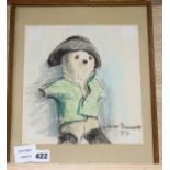 Juliet Pannett (1911-2005), pastel, Study of Paddington Bear, signed and dated 1979, 24 x 22cm