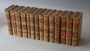 Shakespeare, William - The Plays of William Shakespeare, 14 vols, 12mo, calf, with gilt spines, loss