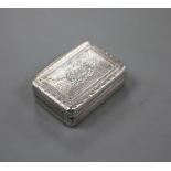 A George IV silver rectangular vinaigrette by William Ellerby, London, 1826, 39mm, 22.8 grams.