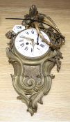 A 19th century French ormolu Cartel clock, with enamelled Roman dial, overall height 49cm Condition: