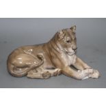 A Royal Copenhagen lioness, model no. 804, L. 31cm Condition: A bit grubby but in good condition,