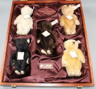 A Steiff 'UK Baby Bear' 1989 - 1993 set of five bears, with certificate number 835, in original