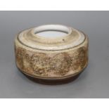 An early Troika drum shaped bowl, c.1963-65, no decorator's mark, mark inscribed in blue TROIKA