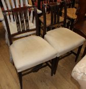 A pair of George III mahogany dining chairs Condition: Frames solid, some fading to the cresting