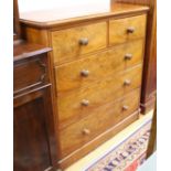 A Victorian mahogany chest of two short and three graduated long drawers, W.121cm D.53cm H.119cm