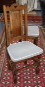 A set of eight 17th/18th century style backstool dining chairs (two having arms) Condition: All of