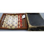 A late 19th century Jaques, London Travelling 'In Statu Quo' travelling chess set, the original