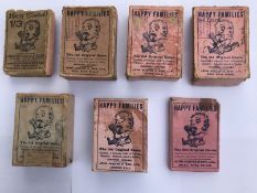 Thirteen packs of Jaques card game of Happy Families in original boxes and three without boxes