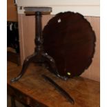 A George III mahogany piecrust tilt top tea table, Diameter 66cm Condition: Mid reddish brown