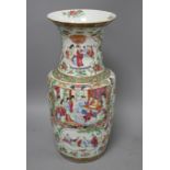 A 19th century Cantonese vase, height 43cm Condition: Minor firing spots, two chips inside the