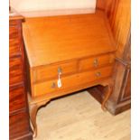 An early 20th century mahogany bureau, W.84cm Condition: Top a little scuffed and faded with water