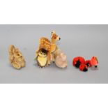 A group of vintage Steiff and other soft toy animals Condition:- Possy squirrel - a little faded and