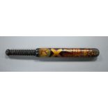 A Victorian Hertfordshire Constabulary truncheon, painted gilt Royal Arms, crest and S & N, H.C.,