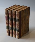 Boswell, James - The Life of Samuel Johnson, 4 vols, 8vo, half calf, portrait frontis and folding