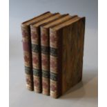 Boswell, James - The Life of Samuel Johnson, 4 vols, 8vo, half calf, portrait frontis and folding