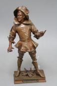 Vital Cormes. A bronze figure of Fracasse, signed in the bronze, height 34cm Condition: A light