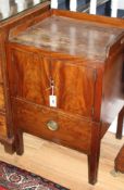 A George III mahogany tray top commode, W.56cm D.50cm H.84cm Condition: Overall of even mid brown