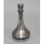 A 19th century Indian Bidri ware onion shaped vase, height 20cm Condition: There are minor