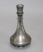 A 19th century Indian Bidri ware onion shaped vase, height 20cm Condition: There are minor