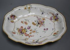 A Chelsea gold anchor large oval dish, c.1765, 35cm Condition: Small patches of black speckling to