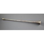 A George V silver hunting horn by E. Baker & Sons, Birmingham, 1917, 30.4cm, 41 grams. Condition: