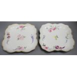 A pair of Swansea square dessert dishes, c.1820, both with impressed SWANSEA mark, Condition: Some