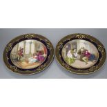 A pair of Vienna porcelain cabinet plates, decorated with Romeo und Julie, and Othello Seine