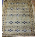 An Anatolian cream ground rug, with dense field of geometric motifs, 112 x 89cm Condition: Faded and