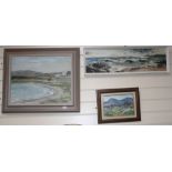 Three Irish works: Ursula Scott, oil on canvas, Coastal landscape, 40 x 50cm, A J S McKelvey, oil on