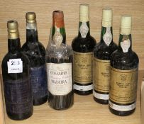 Three bottles of Reserva Bual medium sweet Madeira, two bottles of Verdelho Solera Madeira and a