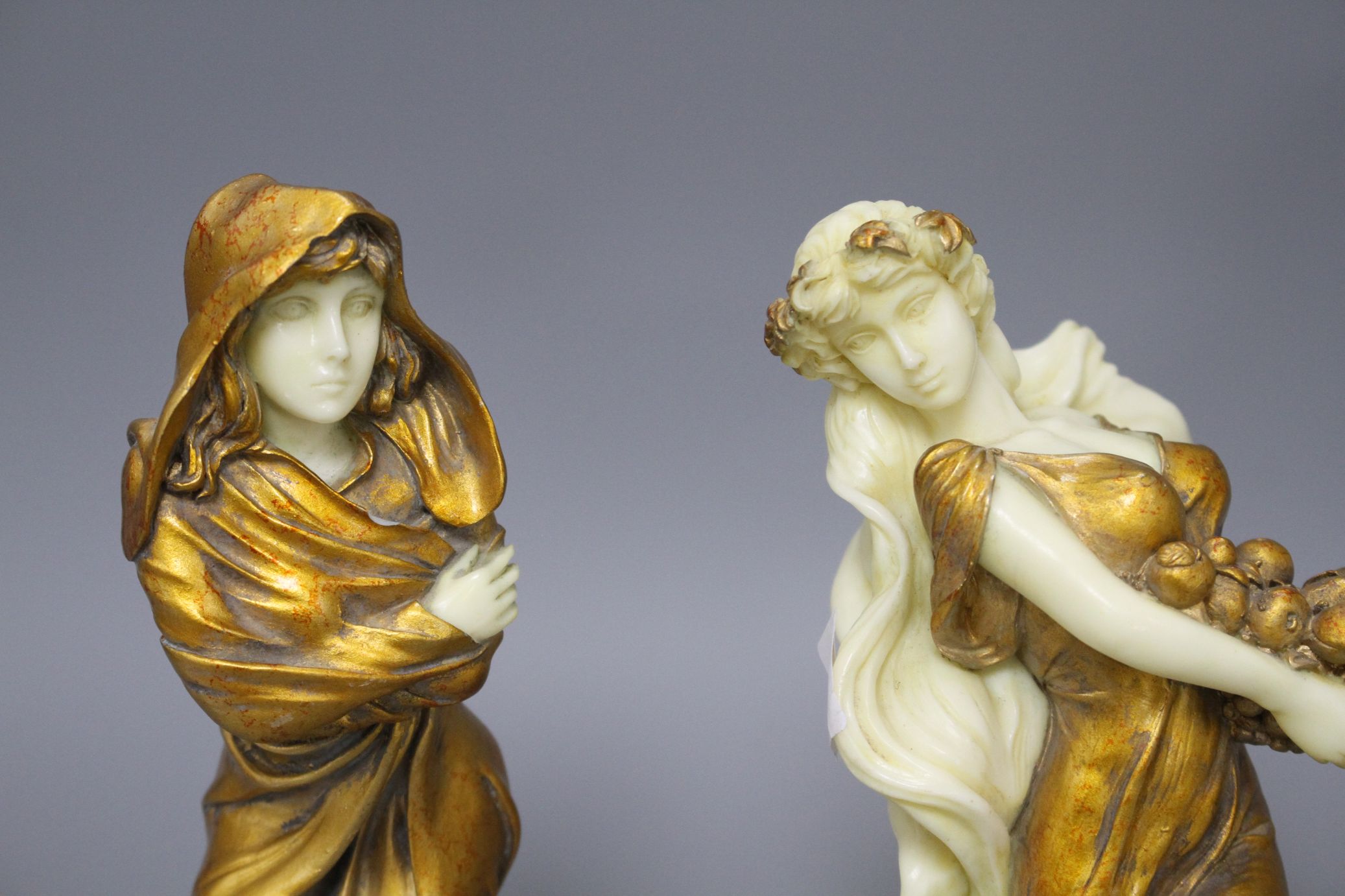 A set of four Italian gilt resin figures of maidens representing The Seasons, stamped STT, height - Image 9 of 14