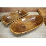 Two 18th / 19th century provincial elm bowls, larger 62cm Condition: Both have been repolished,