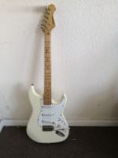 An ARIA STG series electric guitar Condition: Electrics are working, crackle to pots, chips and