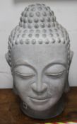 A Far Eastern ceramic Buddha head, height 44cm Condition: Good condition