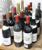 Fifteen assorted wines, comprising: - Chateau Karuan Margaux 1996 (2) both mid neck- Jaboulet Tableu