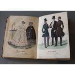 Mode du Paris - Petit Courrier des Dames, 8vo, half calf, covers detached, with 40 hand-coloured