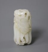 A Chinese jade carving of a finger citron, length 5.5cm, width 2.5cm, depth 2cm Condition: some