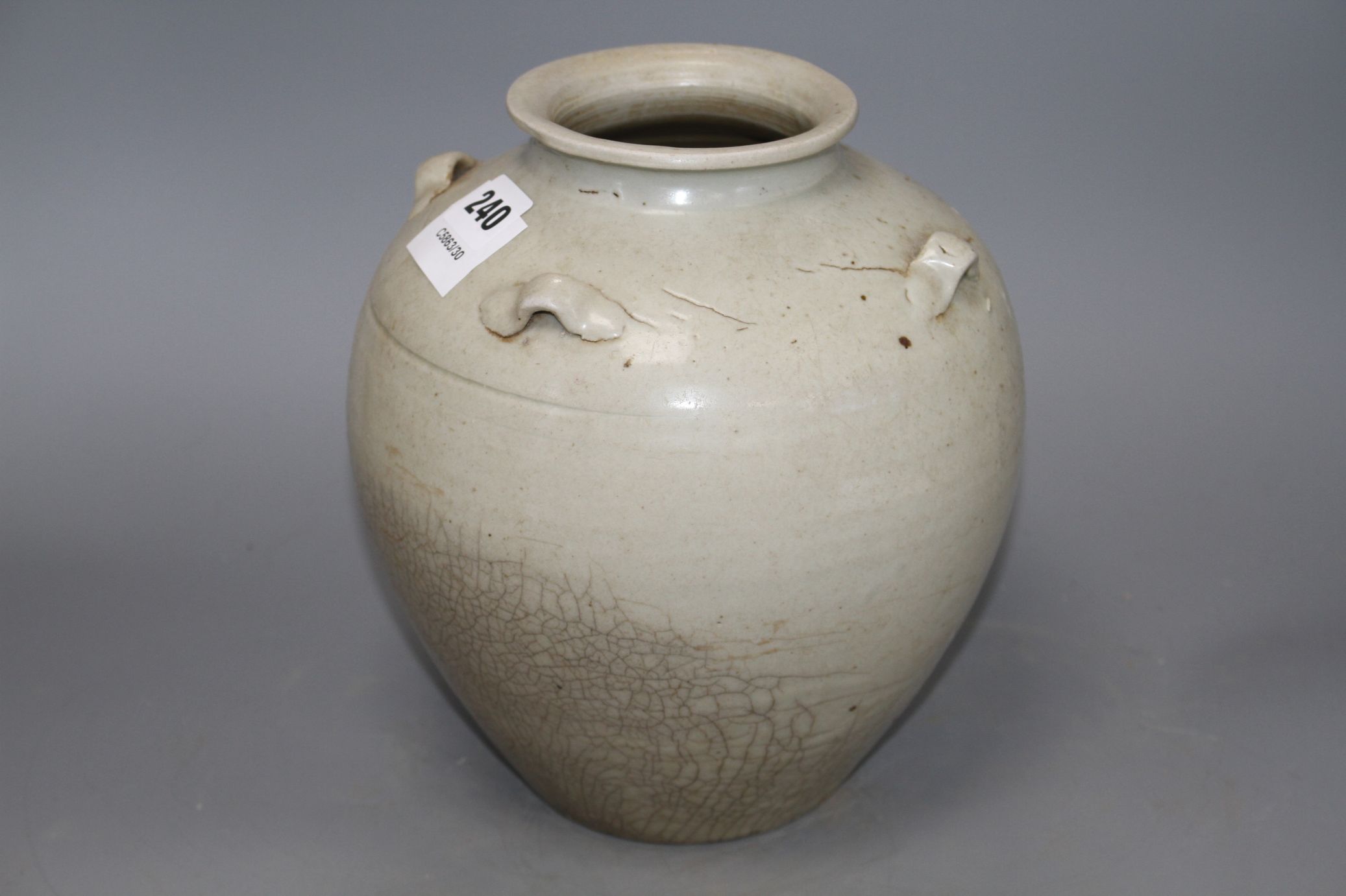 A Chinese Ding type vase, Ming dynasty or later, with loop handles, height 22cm Condition: Natural - Image 2 of 5