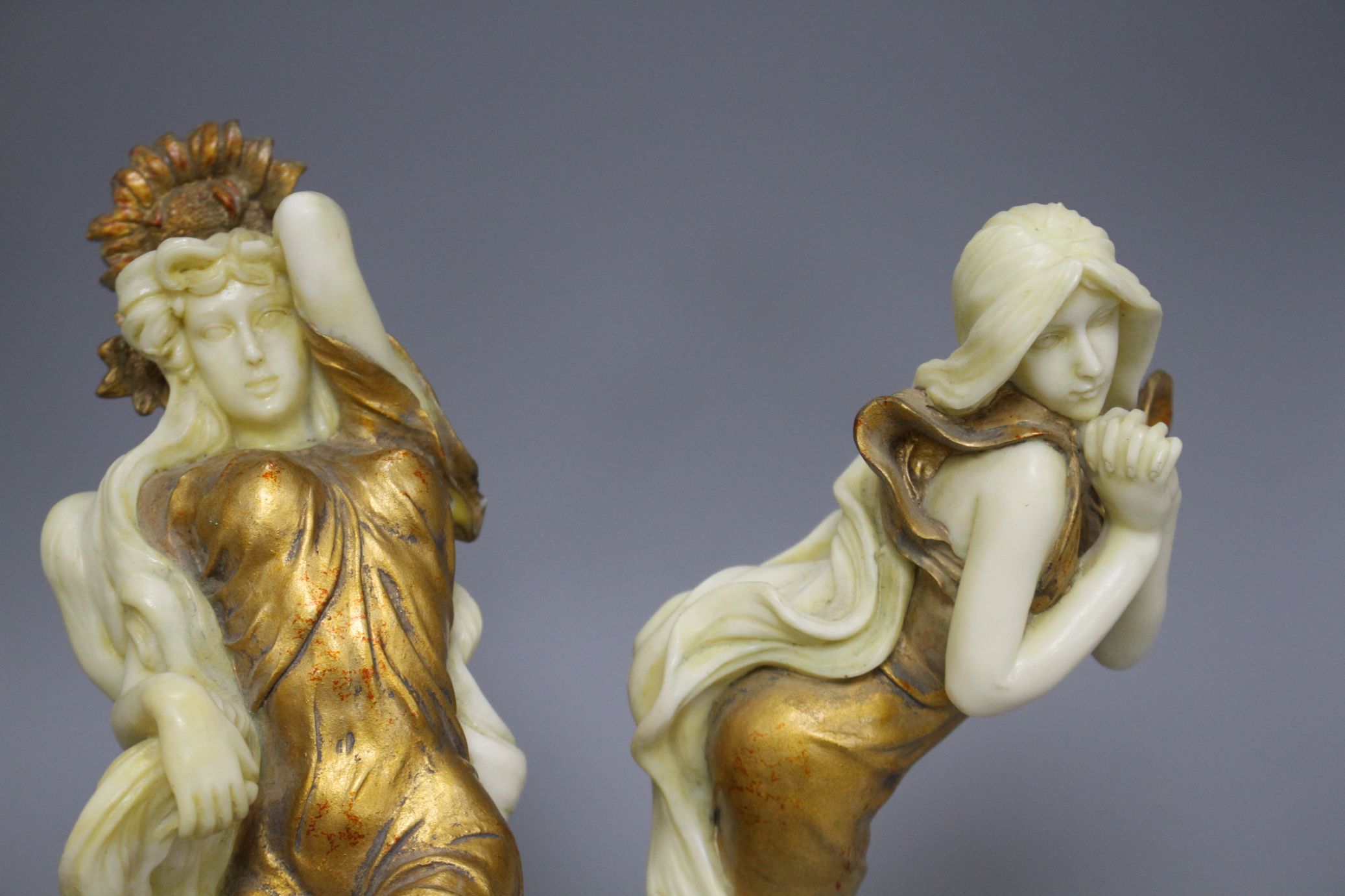 A set of four Italian gilt resin figures of maidens representing The Seasons, stamped STT, height - Image 3 of 14