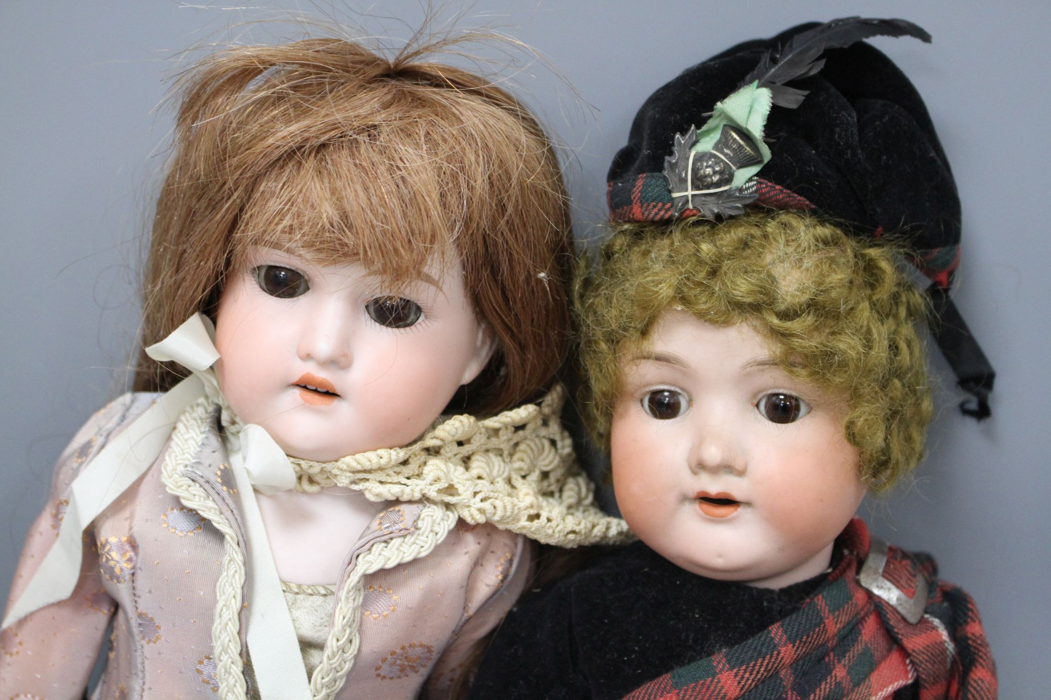 Two Armand Marseilles bisque head dolls, Floradora AOM, overall length 49cm and a child doll in - Image 2 of 10