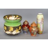 Two Wiltonware lustre glazed ginger jars and cover, a Royal Doulton Ophelia vase and a Doulton