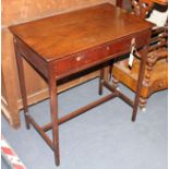 A George III mahogany side table, with frieze drawer, W.71cm D.43cm H.76cm Condition: Of even mid to